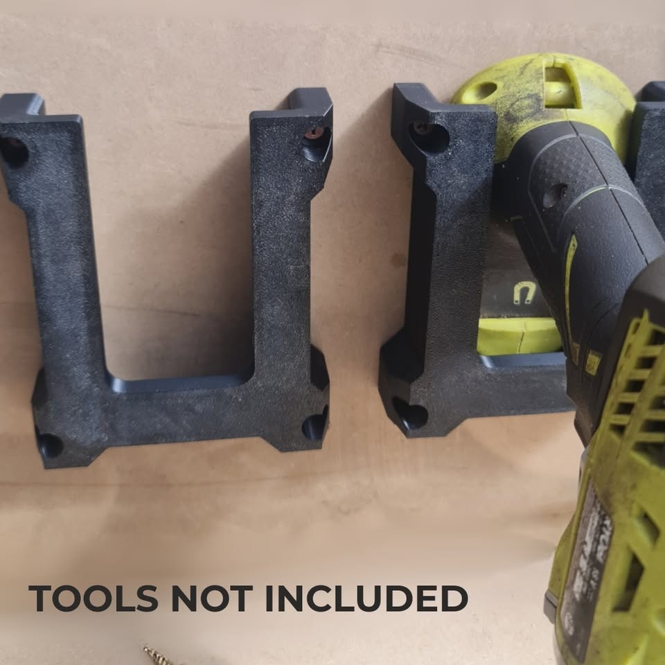 Heavy Duty Tool Mount Compatible with Ryobi – Wall or Under-Shelf Holder for Garage  – Twin Pack