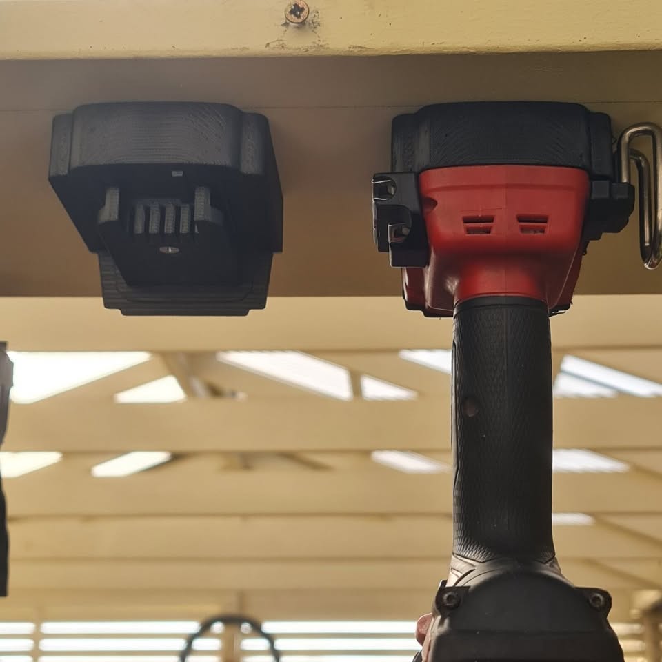 Milwaukee M18 Tool Mount for Garage Storage- Gift for the Handyman- Black Four Pack
